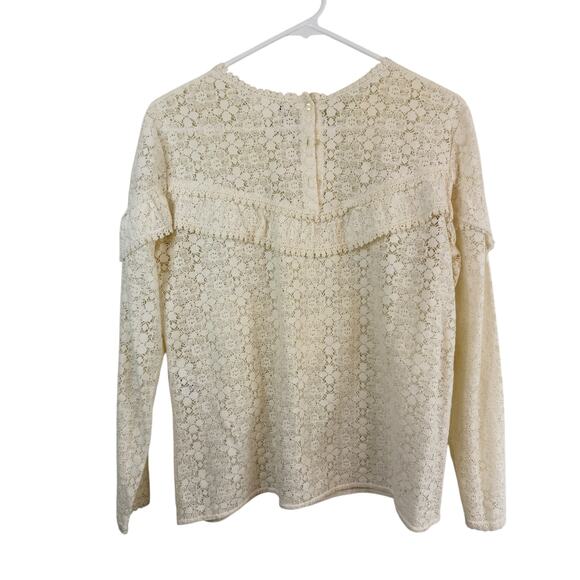 Sezane Ninon Long Sleeve Ruffle Lace Blouse Victorian Cottagecore Boho Size 40 8 - Picture 10 of 10